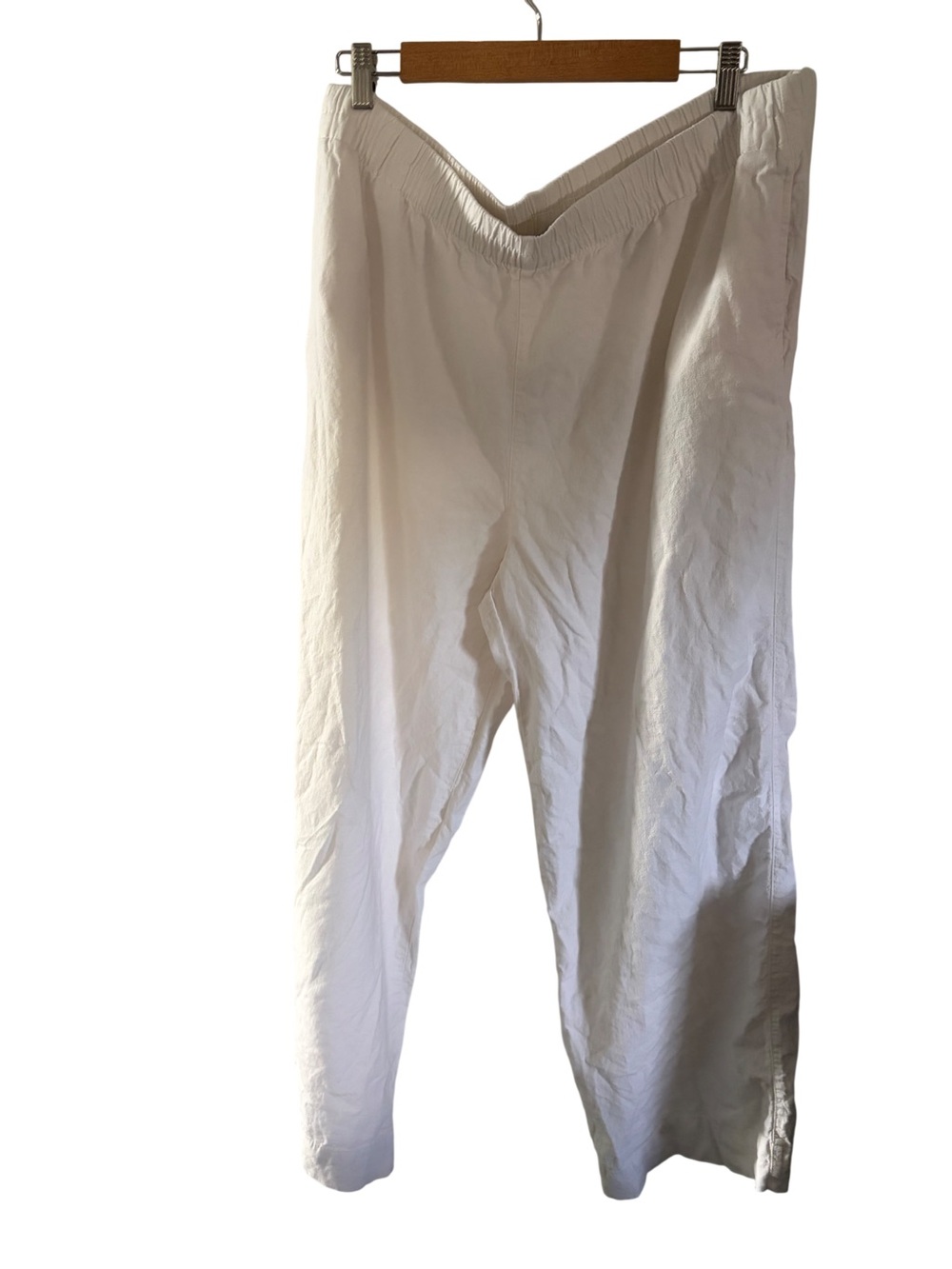 Old Navy Women’s XL TALL White High-Waisted Linen-Blend Super Wide-Leg Pants